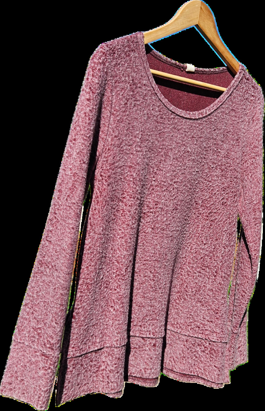 Lazy Sundays Womens M Maroon Knit Top Side Ties Made in USA